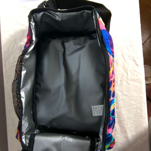 Psychedelic Leopard Print Insulated Lunchbox - Colorful Neon Lunch Tote NIP - Picture 4 of 4